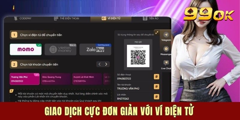 99OK Nạp Tiền sử dụng tài khoản ngân hàng
